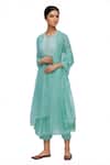 Buy Neha Khullar Blue Silk, Kota Round Embroidered Kurta Set at Aza Fashions Buy_Neha Khullar_Blue Silk, Kota Round Embroidered Kurta Set _at_Aza_Fashions