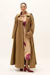 Buy_Kharakapas_Brown Cotton Heartstone Trench Coat _at_Aza_Fashions