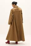 Shop_Kharakapas_Brown Cotton Heartstone Trench Coat _at_Aza_Fashions
