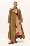 Kharakapas_Brown Cotton Heartstone Trench Coat _Online_at_Aza_Fashions