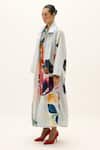 Buy_Kharakapas_Blue Cotton Pastel Aura Trench Coat _Online_at_Aza_Fashions