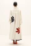 Shop_Kharakapas_White Cotton Applique Moriri Dreams Trench Coat _at_Aza_Fashions