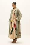 Shop_Kharakapas_Green Cotton Chateau Trench Coat _Online_at_Aza_Fashions