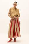 Shop Kharakapas Red Cotton Soline Hand Painted Skirt Online at Aza Fashions Shop_Kharakapas_Red Cotton Soline Hand Painted Skirt _Online_at_Aza_Fashions