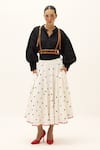 Buy_Kharakapas_White Cotton Mistwalk Printed Skirt _at_Aza_Fashions