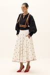 Kharakapas_White Cotton Mistwalk Printed Skirt _Online_at_Aza_Fashions