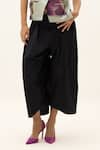 Kharakapas_Black Cotton, Poplin Echo Pant _Online_at_Aza_Fashions
