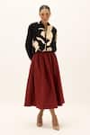 Buy_Kharakapas_Red Cotton Rowan Skirt _Online_at_Aza_Fashions