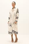 Buy_Kharakapas_White Cotton Collared Frostline Dress _Online_at_Aza_Fashions