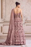 Shop_Label Sanya Gulati_Pink Silk Organza, Tissue Embroidery, Sequins, Beads, Rose Bridal Lehenga Set _at_Aza_Fashions