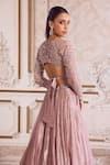 Shop Label Sanya Gulati Pink Tissue, Net Sequins, Beads, Mirrors, Embroidery, Tassels Rose Lehenga Set at Aza Fashions Shop_Label Sanya Gulati_Pink Tissue, Net Sequins, Beads, Mirrors, Embroidery, Tassels Rose Lehenga Set _at_Aza_Fashions