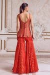 Shop Label Sanya Gulati Orange Tissue, Organza, Net Pearls, Sequins, Embroidered Corset Sharara Set at Aza Fashions Shop_Label Sanya Gulati_Orange Tissue, Organza, Net Pearls, Sequins, Embroidered Corset Sharara Set _at_Aza_Fashions