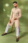 Spring Break Cream , Silk, Satin Embroidery Sherwani Set Online at Aza Fashions Spring Break_Cream , Silk, Satin Embroidery Sherwani Set _Online_at_Aza_Fashions