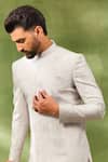 Buy_Spring Break_Beige Cotton Satin Embroidery Cream Sherwani Set _Online_at_Aza_Fashions