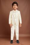 Buy_Petite Pomme_Cream Polyester, Cotton Satin Sequins Boys Suit Set_at_Aza_Fashions
