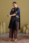 Buy_Vaaya_Black , Cotton, Chanderi Embroidery, Patchwork Shibori Jacket _Online_at_Aza_Fashions