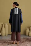 Shop_Vaaya_Black , Cotton, Chanderi Embroidery, Patchwork Shibori Jacket _at_Aza_Fashions