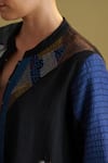Buy_Vaaya_Black , Cotton, Chanderi Embroidery, Patchwork Shibori Jacket _Online