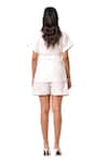 Shop_K-Anshika_White Embroidery V-neck, Collared Shirt And Shorts Set _at_Aza_Fashions