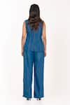 Shop_K-Anshika_Blue Round , Button-down Sleeveless Top Pant Set _at_Aza_Fashions