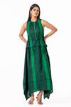 Buy_K-Anshika_Green Cotton Round Neck Striped Sleeveless Maxi Dress _at_Aza_Fashions
