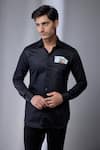 SALIL BHATIA Black Cotton Giza Shirt Online at Aza Fashions SALIL BHATIA_Black Cotton Giza Shirt _Online_at_Aza_Fashions