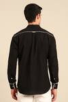 Shop_Mayank Modi - Men_Black Cotton Piping Contrast Collar Shirt _at_Aza_Fashions