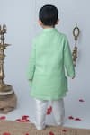 Shop_Label Neeti_Mint Cotton Embroidery, Sequins Pista Green Kurta Set _at_Aza_Fashions