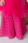 Label Neeti_Pink Organza, Muslin Beads, Embroidery Bandhani Palazzo Set _Online_at_Aza_Fashions