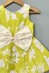 Label Neeti_Lime Organza, Cotton Bows, Pearls Blossom Umbrella Dress _Online_at_Aza_Fashions