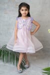 Buy_Label Neeti_Purple Organza Sequins, Pearls Lilac Butterfly Fairy Dress _at_Aza_Fashions