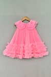 Buy_Label Neeti_Pink Net, Organza Embroidery, Ruffles Dress _at_Aza_Fashions