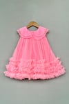 Shop_Label Neeti_Pink Net, Organza Embroidery, Ruffles Dress _at_Aza_Fashions