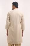Shop_Arihant Rai Sinha_Off White Cotton, Silk Embroidery Geometric Pattern Kurta _at_Aza_Fashions