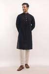 Arihant Rai Sinha_Black Cotton, Silk Sequins, Embroidery Kurta _Online_at_Aza_Fashions
