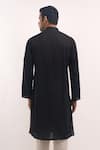 Shop_Arihant Rai Sinha_Black Cotton, Silk Sequins, Embroidery Kurta _at_Aza_Fashions