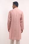 Shop_Arihant Rai Sinha_Pink Cotton, Silk Mirrors Work Kurta _at_Aza_Fashions