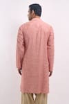 Shop_Arihant Rai Sinha_Pink Cotton, Silk Sequins Geometric Embroidered Kurta _at_Aza_Fashions