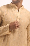 Buy Arihant Rai Sinha Beige Cotton, Silk Mirrors, Embroidery Geometric Work Kurta Online at Aza Fashions Buy_Arihant Rai Sinha_Beige Cotton, Silk Mirrors, Embroidery Geometric Work Kurta _Online_at_Aza_Fashions
