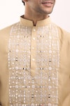 Arihant Rai Sinha Cream Cotton Mirrors, Embroidery Work Kurta Online at Aza Fashions Arihant Rai Sinha_Cream Cotton Mirrors, Embroidery Work Kurta _Online_at_Aza_Fashions