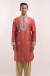 Buy Arihant Rai Sinha Pink Silk Mirrors, Embroidery Blend Kurta Online at Aza Fashions Buy_Arihant Rai Sinha_Pink Silk Mirrors, Embroidery Blend Kurta _Online_at_Aza_Fashions