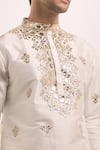 Arihant Rai Sinha White Silk Mirrors, Embroidery Blend Kurta Online at Aza Fashions Arihant Rai Sinha_White Silk Mirrors, Embroidery Blend Kurta _Online_at_Aza_Fashions