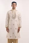 Buy Arihant Rai Sinha White Silk Mirrors, Embroidery Blend Kurta Online at Aza Fashions Buy_Arihant Rai Sinha_White Silk Mirrors, Embroidery Blend Kurta _Online_at_Aza_Fashions