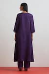 Shop_One Not Two_Purple Crinkle, Silk Embroidery, Sequins, Beads, Crushed Floral Kurta Set _at_Aza_Fashions