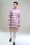 Shop_Arihant Rai Sinha_Cream Cotton, Polyester, Viscose Geometric Print Thread And Kurta Set _Online_at_Aza_Fashions
