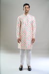 Buy_Arihant Rai Sinha_Cream Cotton Embroidery, Sequins, Metallic Thread Geometric And Kurta Set _Online_at_Aza_Fashions