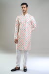Shop_Arihant Rai Sinha_Cream Cotton Embroidery, Sequins, Metallic Thread Geometric And Kurta Set _Online_at_Aza_Fashions