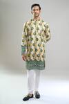 Arihant Rai Sinha_Cream Cotton Embroidery, Sequins, Metallic Thread Geometric Kurta Set _at_Aza_Fashions