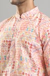 Buy_Arihant Rai Sinha_Pink Cotton, Polyester, Viscose Embroidery, Geometric Thread And Kurta Set 