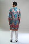 Shop_Arihant Rai Sinha_Blue Cotton, Polyester, Viscose Embroidery, Sequins, Metallic And Kurta Set _at_Aza_Fashions